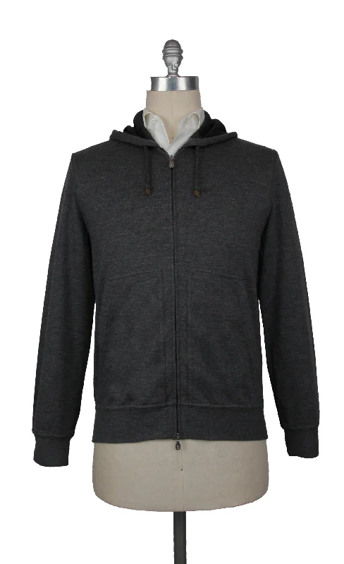 Brunello Cucinelli Dark Gray Hooded Jacket