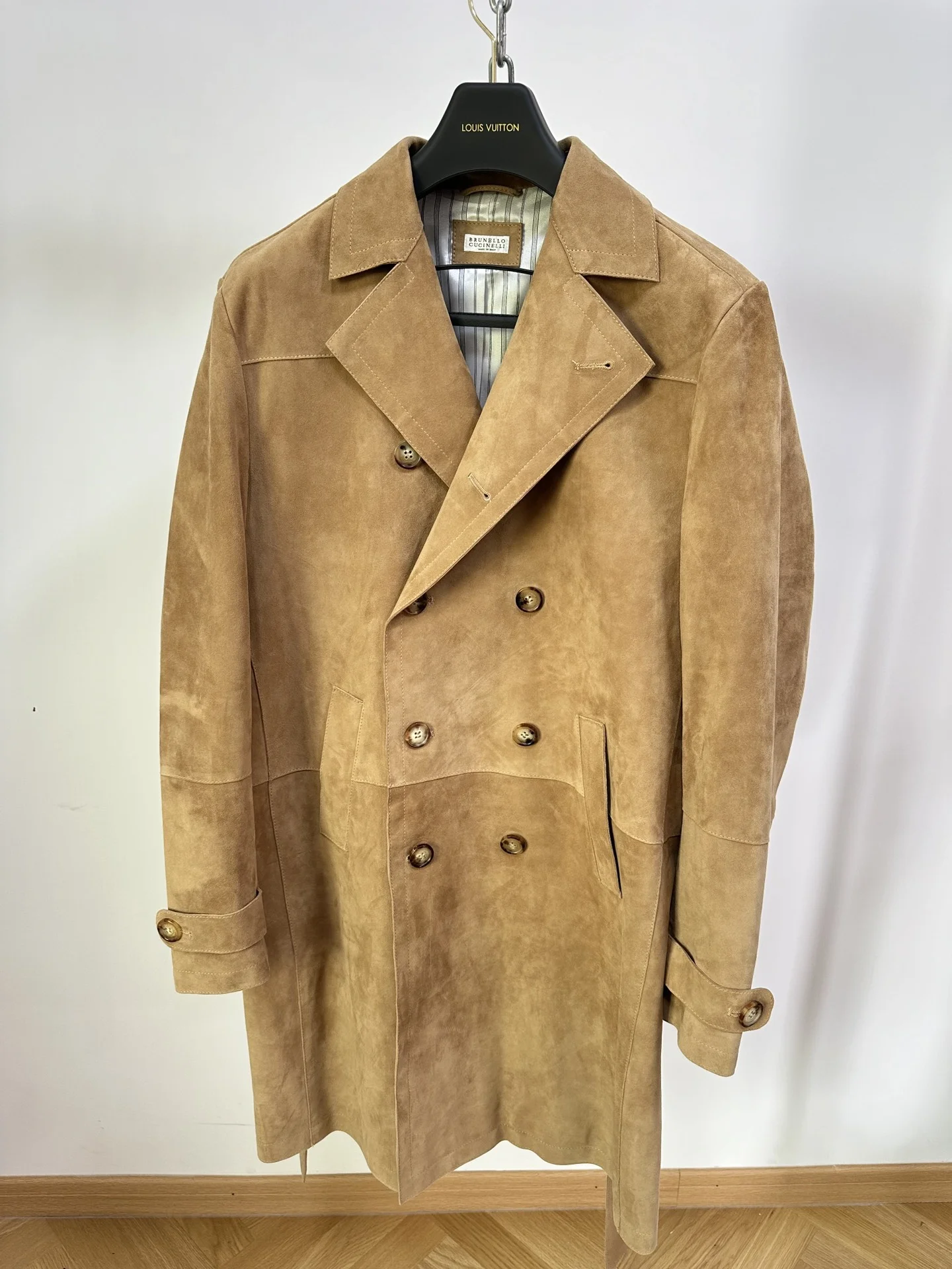 Brunello Cucinelli 24SS british old money style suede trench coat
