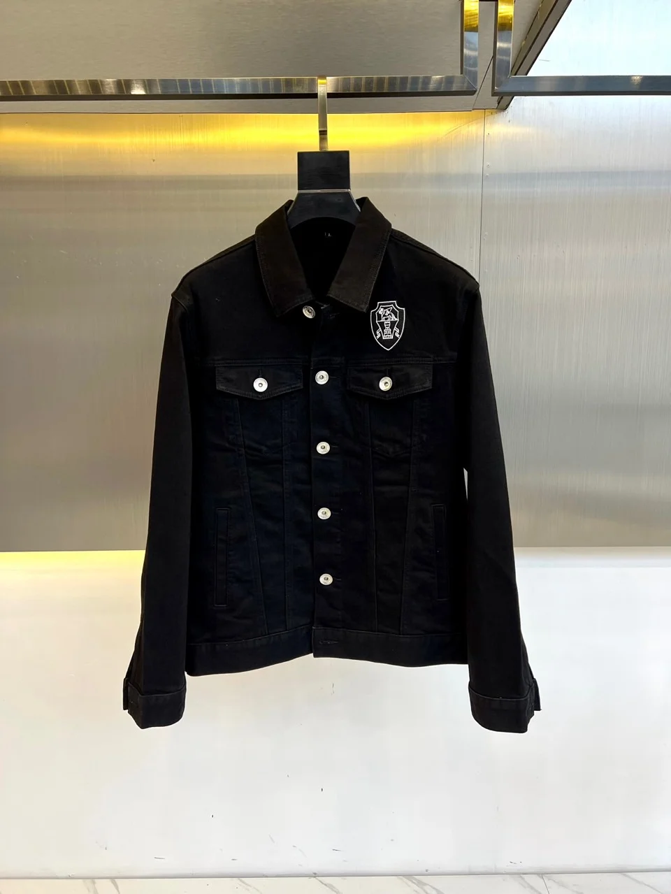 Brunello Cucinelli Black Denim Jacket with Patch Pocket – 2025 Men’s Collection