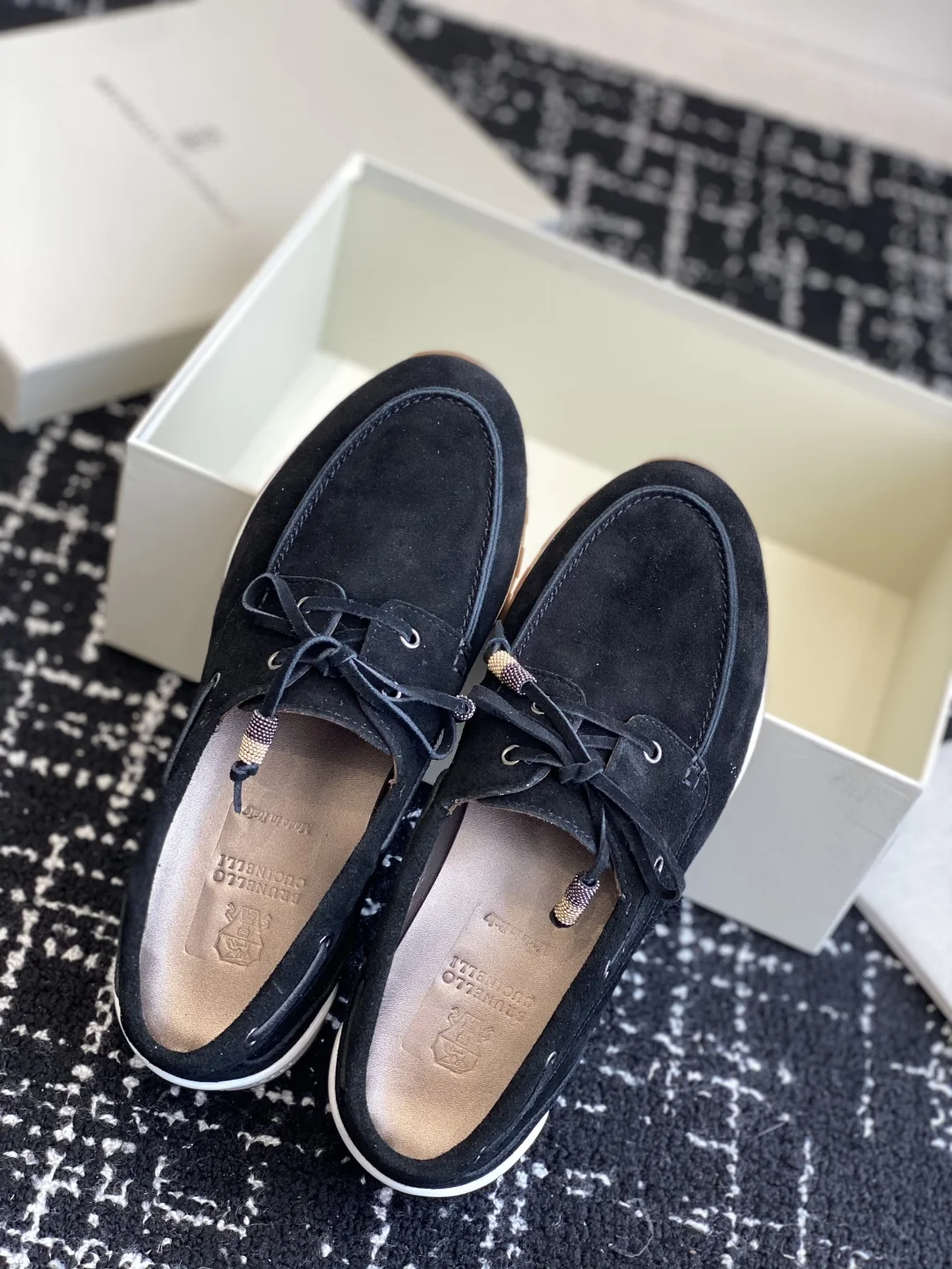 Brunello Cucinelli Black Suede Boat Shoes - Luxury Designer Footwear